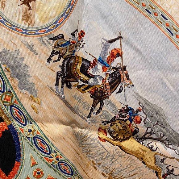 Hermes Hermès Jean de Fougerolle Cavaliers Silk Scarf - Picture 2 of 10